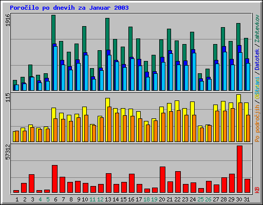 Poroilo po dnevih za Januar 2003