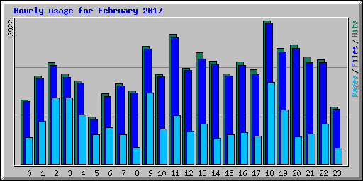 Hourly usage for February 2017