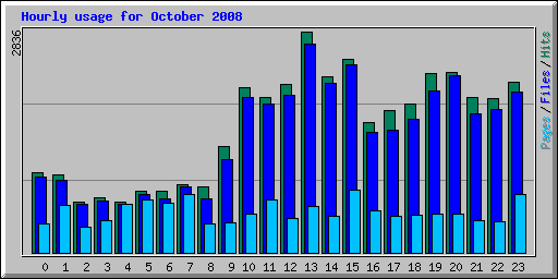 Hourly usage for October 2008