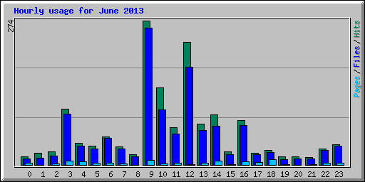 Hourly usage for June 2013