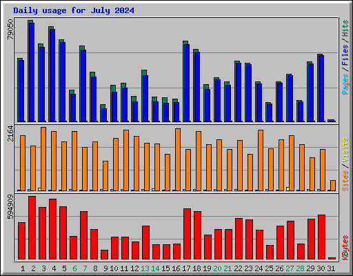 Daily usage for July 2024