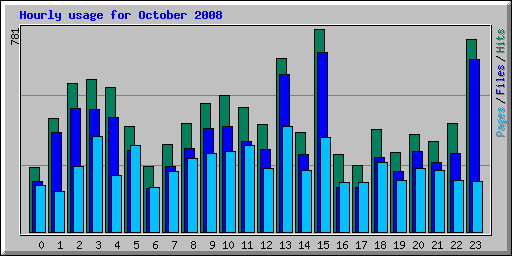 Hourly usage for October 2008