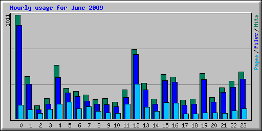 Hourly usage for June 2009