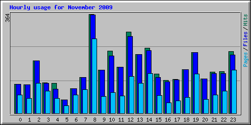 Hourly usage for November 2009