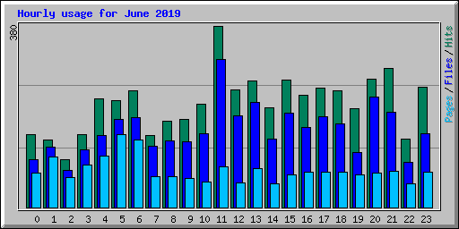 Hourly usage for June 2019