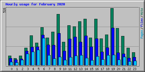 Hourly usage for February 2020