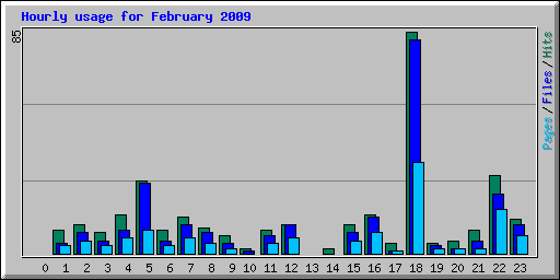 Hourly usage for February 2009