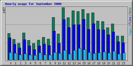 Hourly usage for September 2008