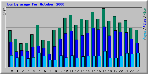 Hourly usage for October 2008