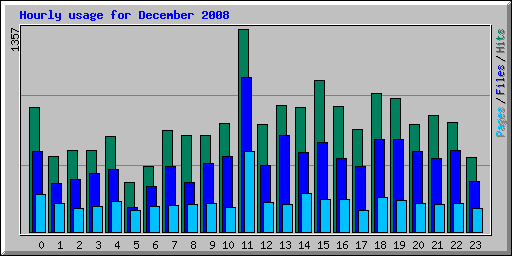 Hourly usage for December 2008