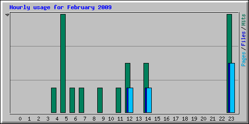 Hourly usage for February 2009