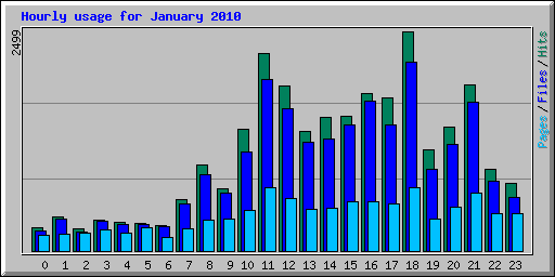 Hourly usage for January 2010