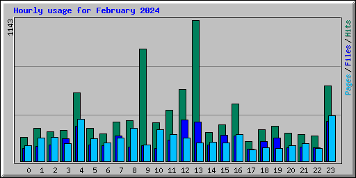 Hourly usage for February 2024