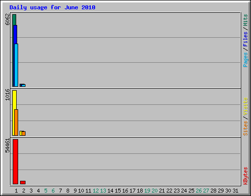 Daily usage for June 2010