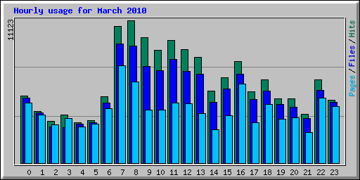 Hourly usage for March 2010