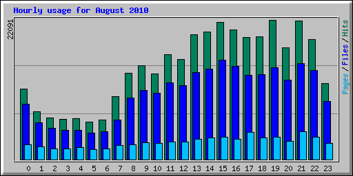 Hourly usage for August 2010