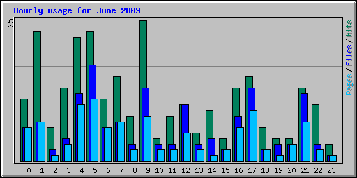 Hourly usage for June 2009