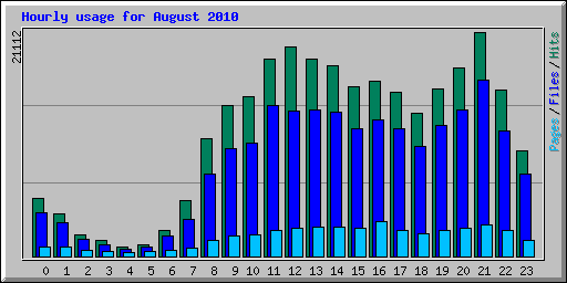 Hourly usage for August 2010