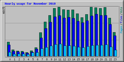 Hourly usage for November 2010