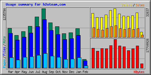 Usage summary for h2oteam.com