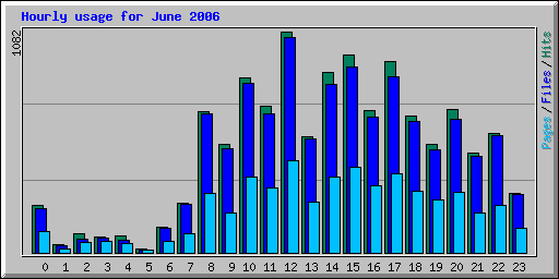 Hourly usage for June 2006