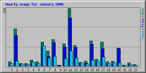 Hourly usage for January 2006