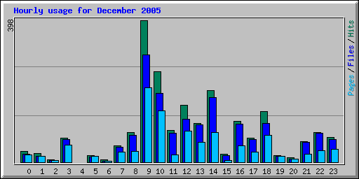 Hourly usage for December 2005