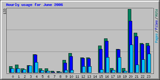 Hourly usage for June 2006