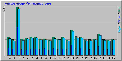 Hourly usage for August 2008