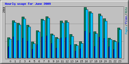 Hourly usage for June 2009