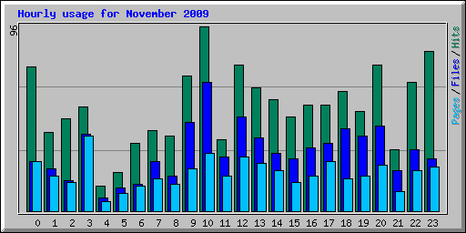 Hourly usage for November 2009