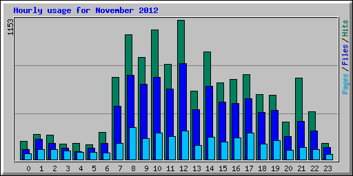 Hourly usage for November 2012