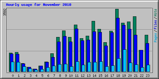 Hourly usage for November 2010