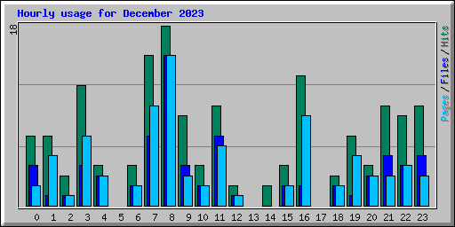 Hourly usage for December 2023