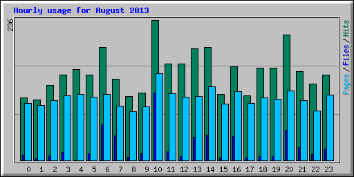 Hourly usage for August 2013