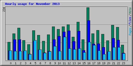 Hourly usage for November 2013