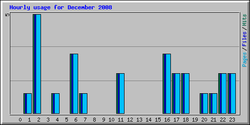 Hourly usage for December 2008