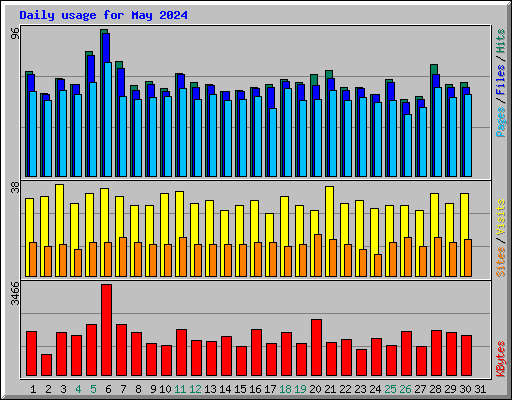 Daily usage for May 2024