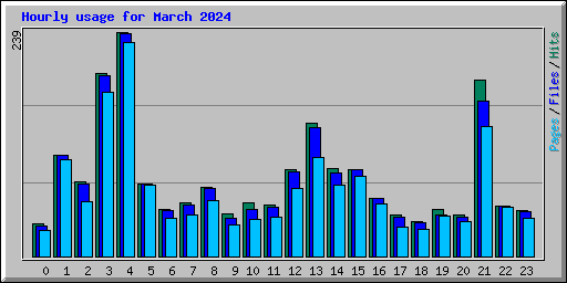 Hourly usage for March 2024