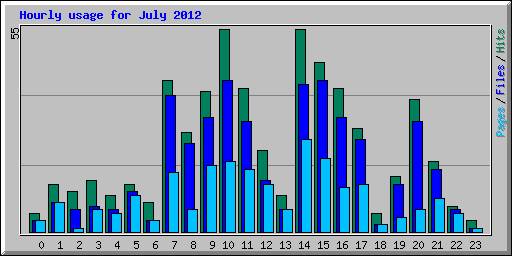 Hourly usage for July 2012