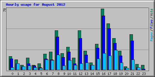 Hourly usage for August 2012