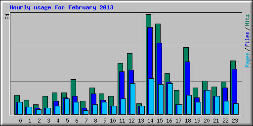 Hourly usage for February 2013