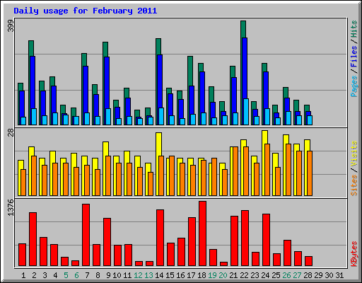 Daily usage for February 2011