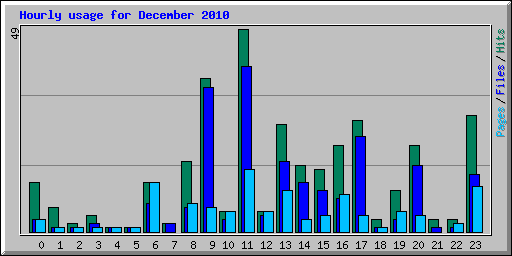 Hourly usage for December 2010