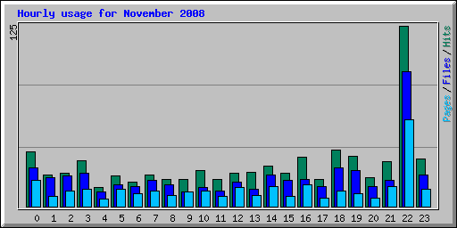 Hourly usage for November 2008