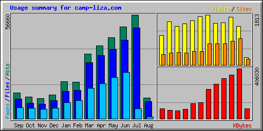 Usage summary for camp-liza.com