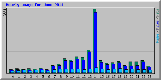 Hourly usage for June 2011