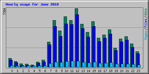 Hourly usage for June 2010