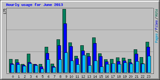 Hourly usage for June 2013