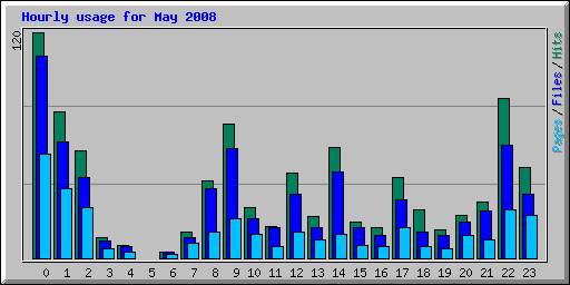 Hourly usage for May 2008